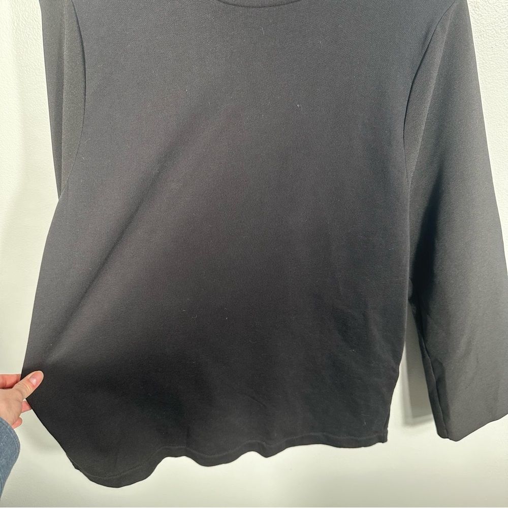 Zara Black Three-Button Long Sleeve Blouse Top Size Medium Minimalist Office - Picture 14 of 14